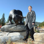 June Towill Brown with artwork at the Gateway to Lake Tahoe